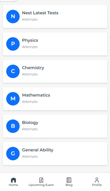 sample papers for NEST