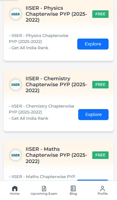 IISER (IAT) chapter wise online tests