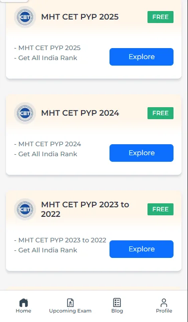 free online question papers with answers for MHT CET 2025