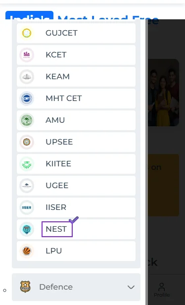 NEST entrance exam sample papers