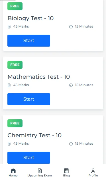 NEST exam sample question paper​ tests