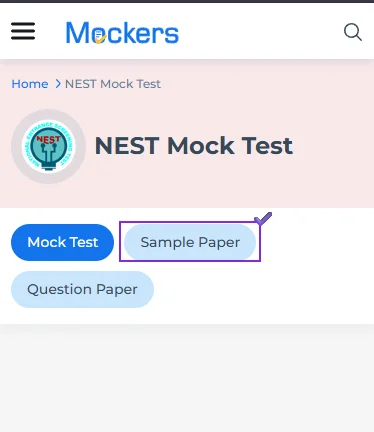 NEST entrance test sample papers​