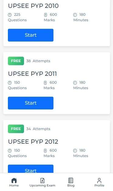 free online question papers with answers for UPSEE 2019 to 2010