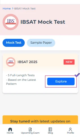 IBSAT exam mock test