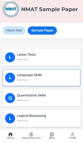 online NMAT Language Skills sample papers