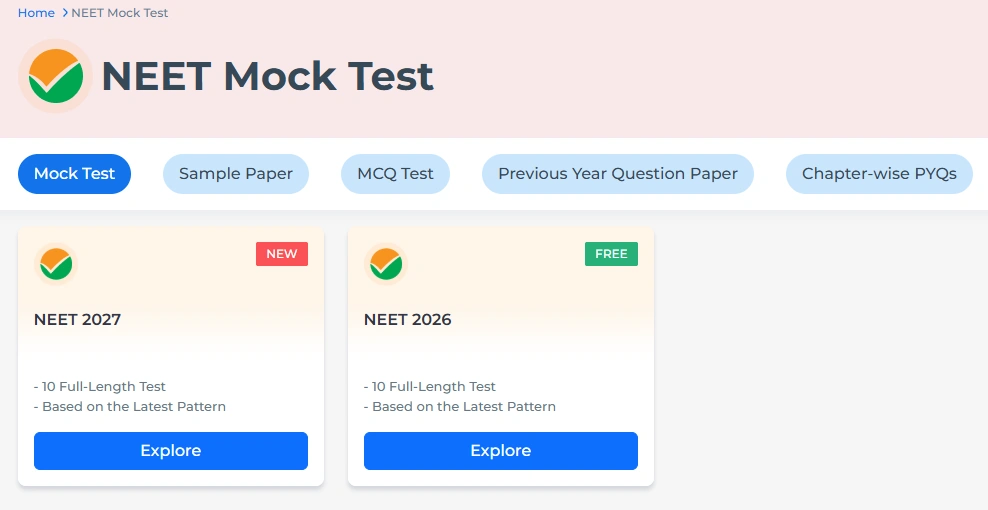 NEET Mock Test, Online NEET Mock Test, NEET Online Mock Test, NEET Mock Test for free, Mock test for NEET, NEET Free Mock Test in English, NEET Online Mock Test in Hindi, How to Attempt the NEET Mock Test, NEET Exam Pattern, NEET Syllabus