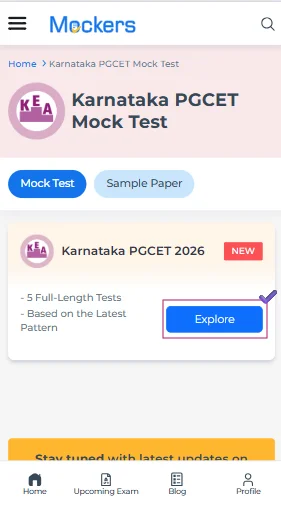 Karnataka PGCET mock test free online