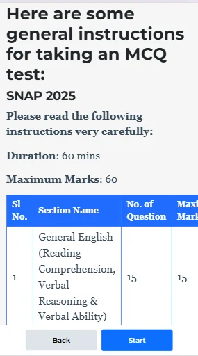 SNAP mock test