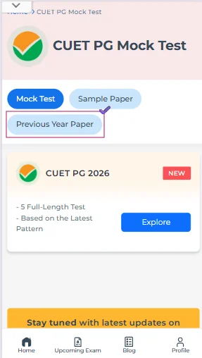 CUET PG previous year papers online test