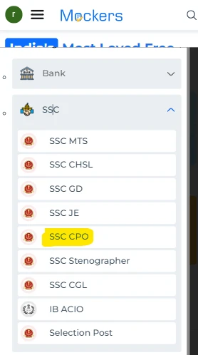 SSC CPO online Practice Set