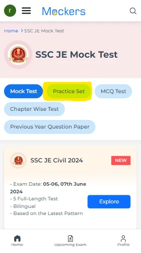 Online Practice Test for SSC JE