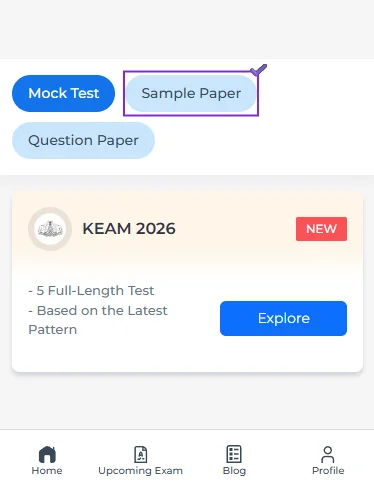KEAM entrance test sample papers​