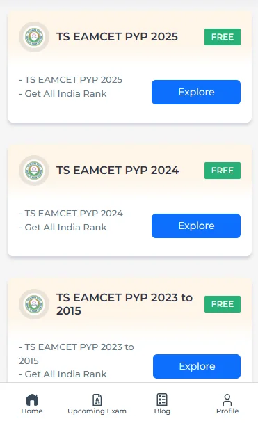 TS EAMCET past year question paper