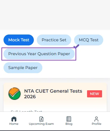 CUET Accountancy previous year questions online tests