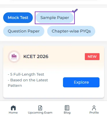 KCET entrance test sample papers