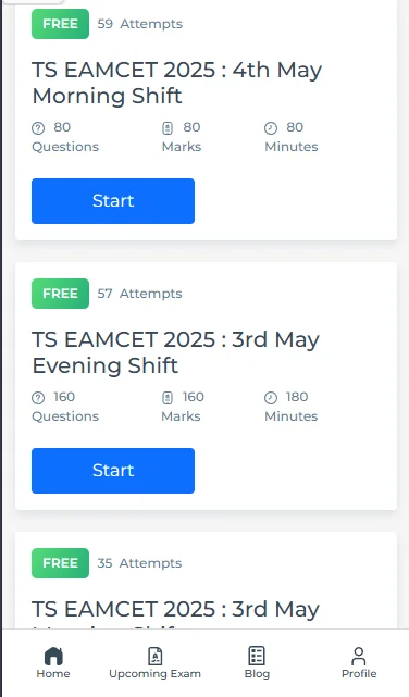 TS EAMCET old question paper