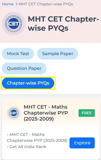 MHT CET chapter wise PYQs with solutions