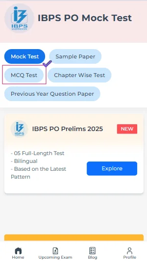 IBPS PO MCQ practice test online