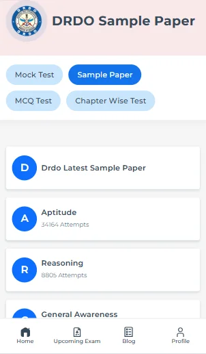 online DRDO sample paper free