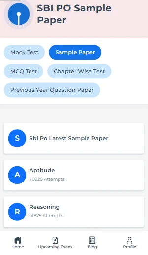 SBI PO sample paper