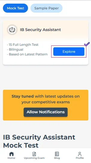 IB Security Assistant online mock test