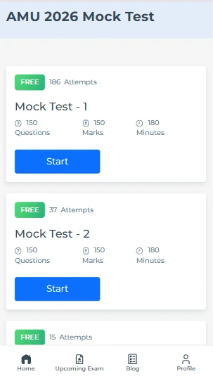 mock test for AMU​EEE
