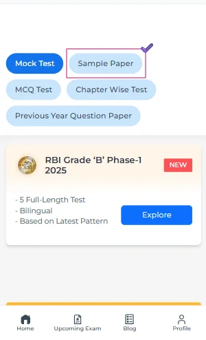 RBI Grade B sample papers​