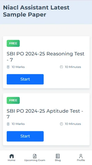 NIACL Assistant exam sample question paper​