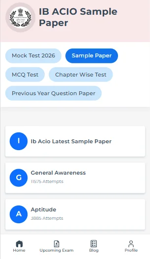 IB ACIO Assistant exam sample papers with answers​