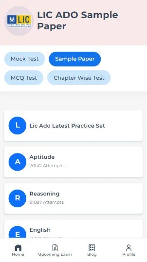 LIC ADO exam sample paper​