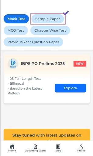 IBPS PO exam sample papers with answers