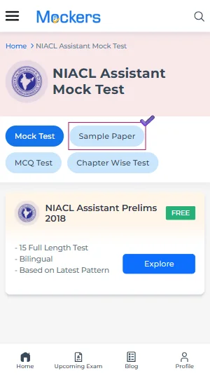 NIACL Assistant exam sample papers with answers