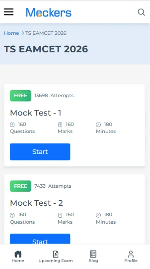 TS EAMCET free mock test​