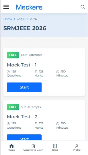 SRMJEEE mock test online free​