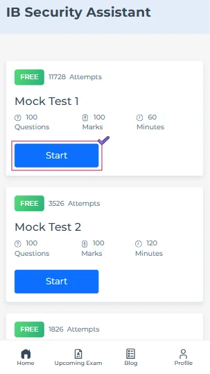 mock test for IB Security Assistant