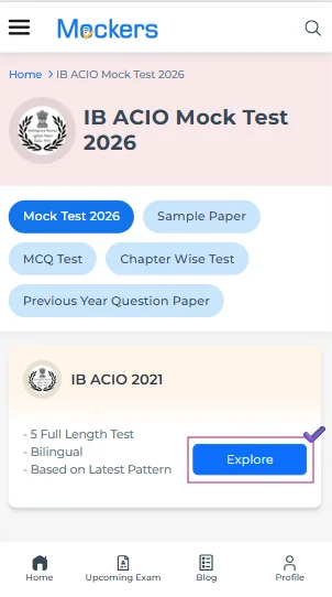 IB ACIO mock test online
