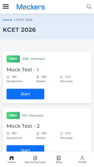 KCET mock test 2026 online free
